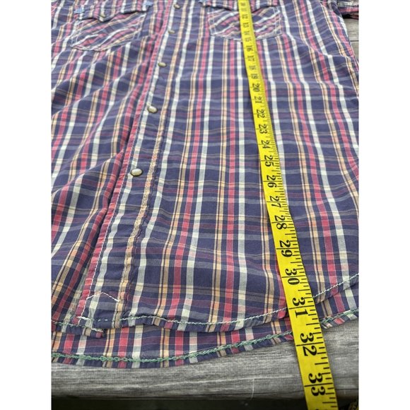 Z Brand Western Pearl Snap Short Mens Size XL Plaid Embroidered - Picture 16 of 16